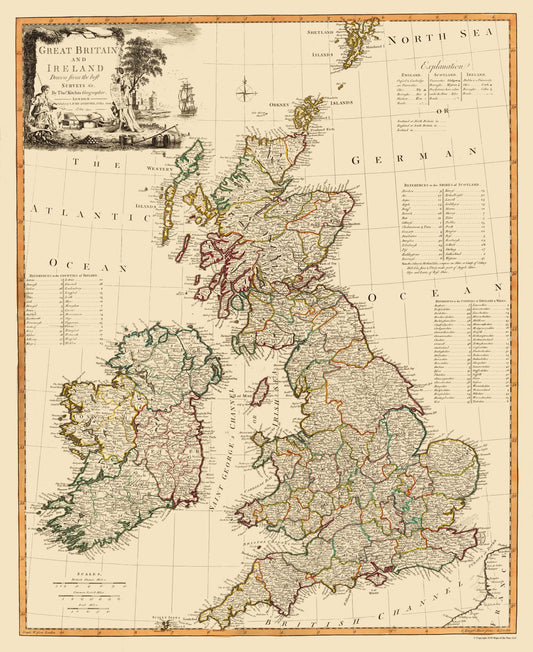 Historic Map - Ireland England Scotland Wales  - Laurie 1794 - 23 x 28.15 - Vintage Wall Art