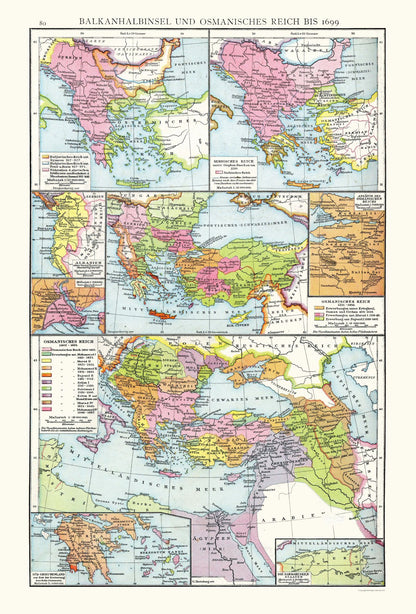 Historic Map - Ottoman Empire Turkey - Droysen 1699 - 23 x 33.97 - Vintage Wall Art