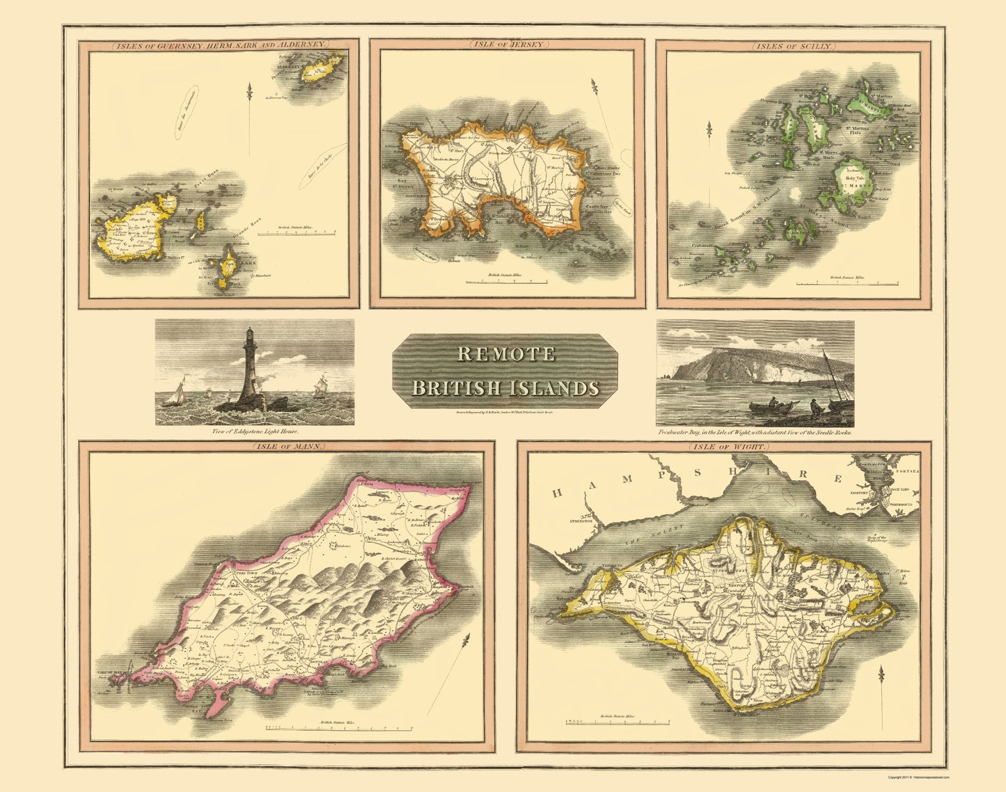 Historic Map - British Isles France Remote - Thomson 1817 - 23 x 29.20 - Vintage Wall Art