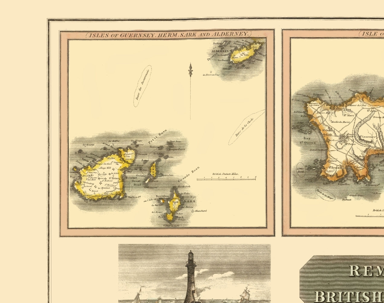 Historic Map - British Isles France Remote - Thomson 1817 - 23 x 29.20 - Vintage Wall Art