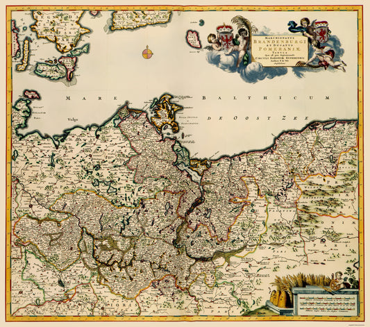 Historic Map - Brandenburg Germany - De Wit 1688 - 23 x 26.00 - Vintage Wall Art