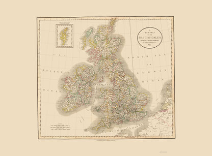 Historic Map - British Isles - Cary 1807 - 23 x 31.20 - Vintage Wall Art