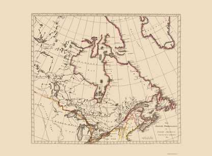 Historic Map - Canada United States British Possessions - Carey 1814 - 23 x 31.22 - Vintage Wall Art