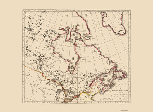 Historic Map - Canada United States British Possessions - Carey 1814 - 23 x 31.22 - Vintage Wall Art