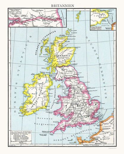 Historic Map - United Kingdom - Droysen 1886 - 23 x 28.59 - Vintage Wall Art