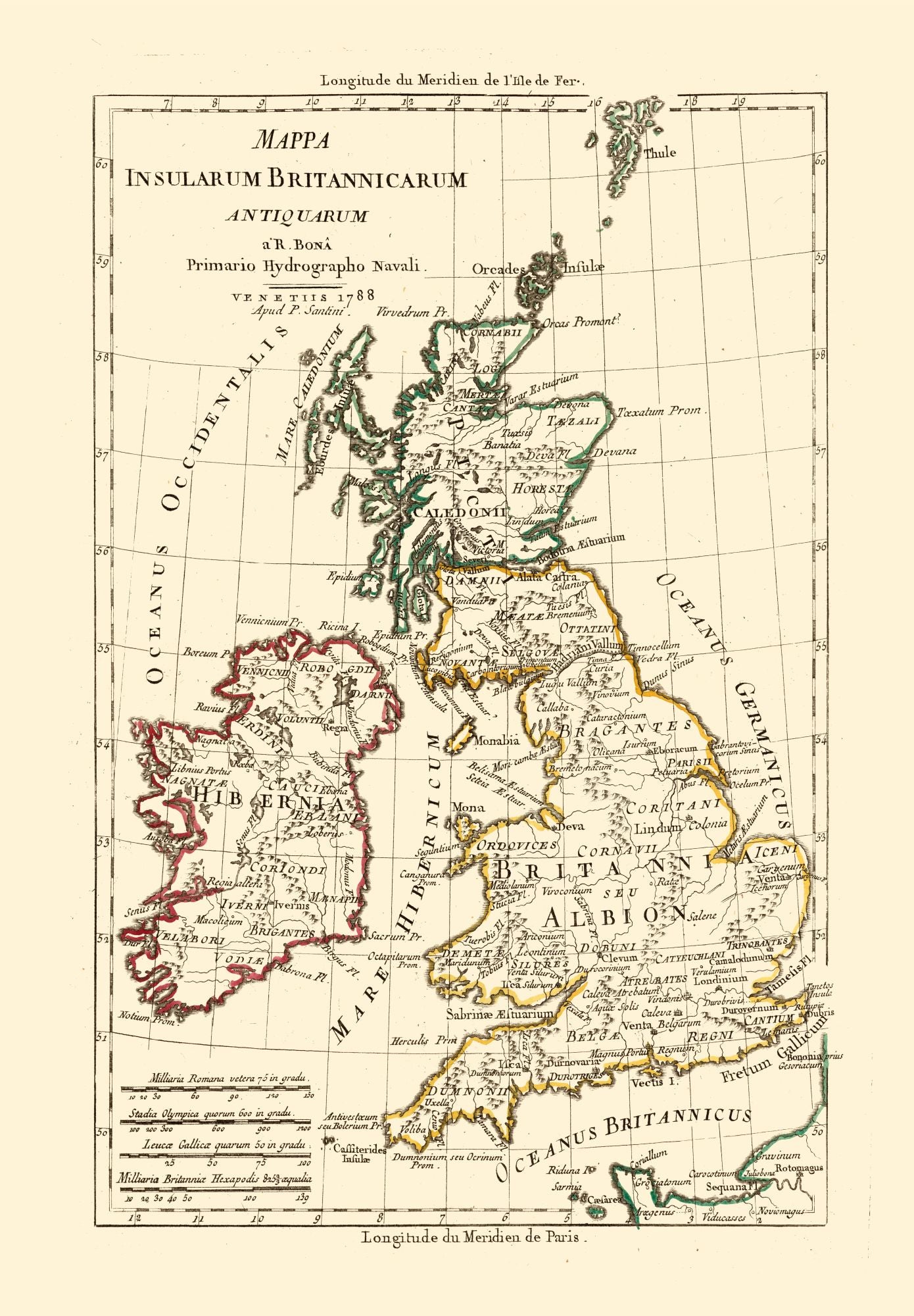 Historic Map - British Islands - Santini 1794 - 23 x 33.09 - Vintage Wall Art