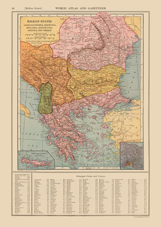 Historic Map - Balkan States - Reynold 1921 - 23 x 32.46 - Vintage Wall Art