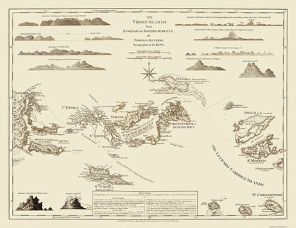 Historic Map - Virgin Islands United States - Jefferys 1775 - 29.81 x 23 - Vintage Wall Art