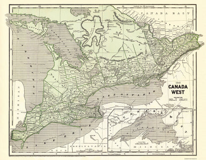 Historic Map - Canada West - Morse 1845 - 29.63 x 23 - Vintage Wall Art