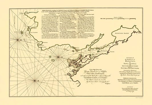 Historic Nautical Map - Halifax Harbor Nova Scotia Canada - Jeffreys 1759 - 23 x 33.40 - Vintage Wall Art