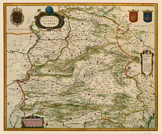 Historic Map - Castile Spain - Blaeu 1635 - 23 x 27.84 - Vintage Wall Art