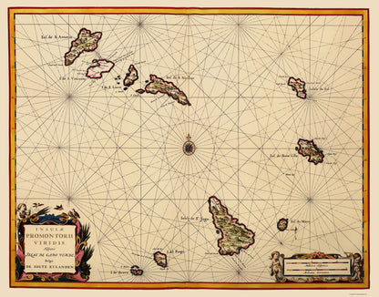 Historic Map - Cape Verde Islands - Blaeu 1667 - 23 x 29.35 - Vintage Wall Art