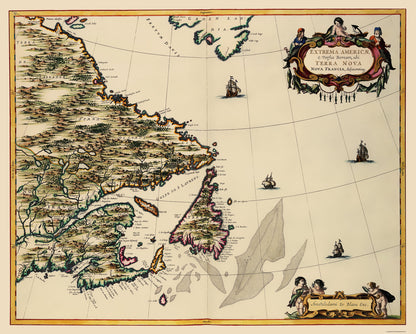 Historic Map - Canada Atlantic Coast - Blaeu 1662 - 23 x 28.61 - Vintage Wall Art