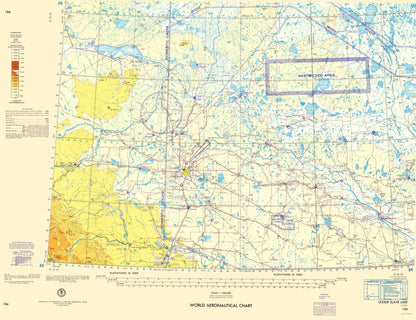 Topographical Map - Lesser Slave Lake Aeronautical Sheet - USAF 1963 - 23 x 29.95 - Vintage Wall Art