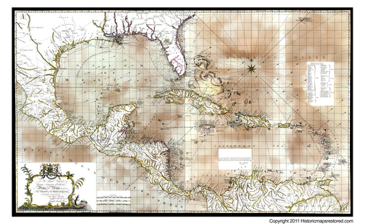 Historic Map - West Indies Chart - Speer 1774 - 23 x 37.46 - Vintage Wall Art