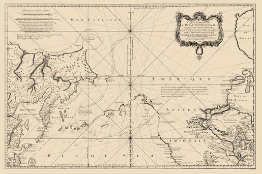 Historic Map - Canada United States Northern - Societe Royale De Loudres 1766 - 23 x 34 - Vintage Wall Art