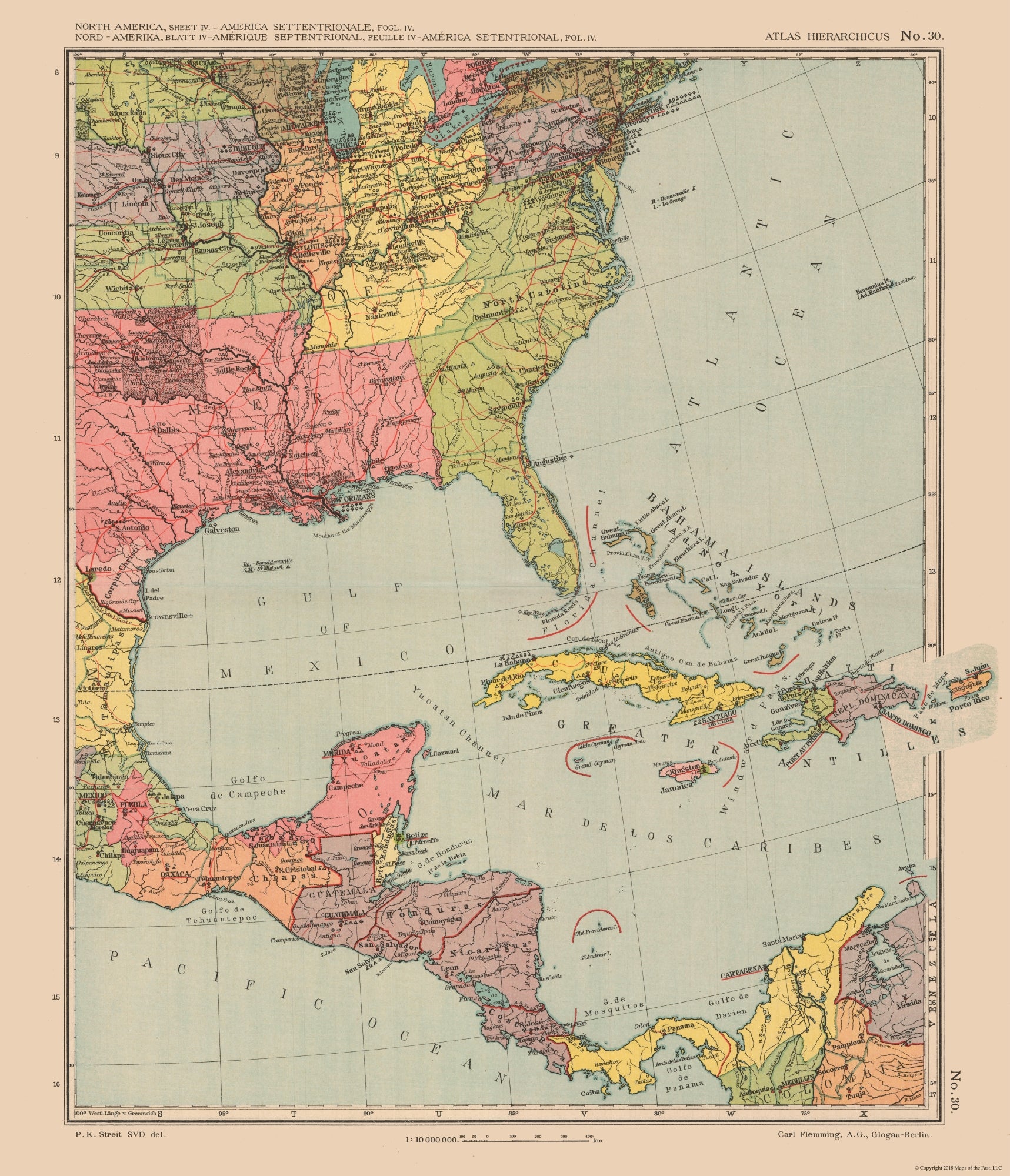 Historic Map - North America United States - Streit 1913 - 23 x 26.79 ...