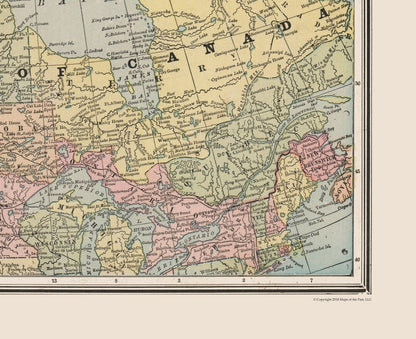 Historic Map - Canada Dominion - Cram 1888 - 28.26 x 23 - Vintage Wall Art