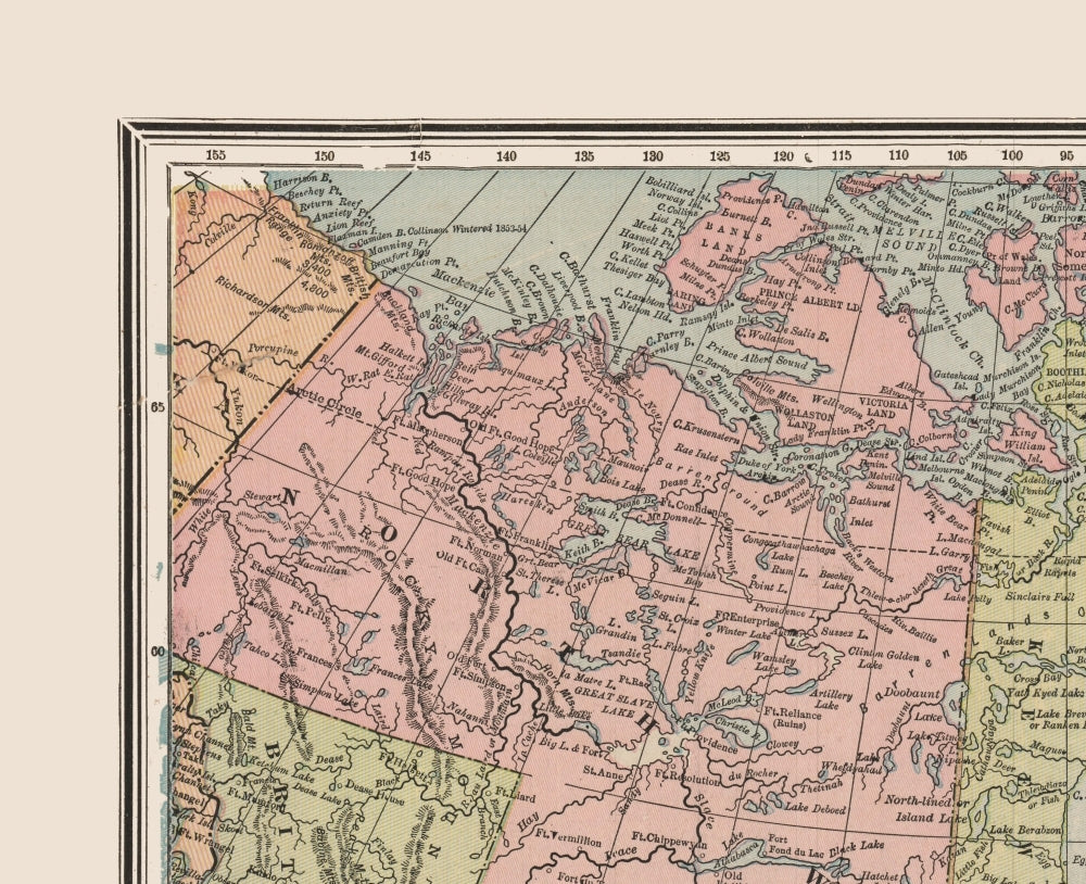 Historic Map - Canada Dominion - Cram 1888 - 28.26 x 23 - Vintage Wall Art