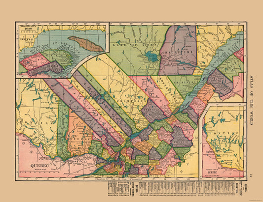 Historic Map - Quebec Canada - Hammond 1910 - 29.85 x 23 - Vintage Wall Art