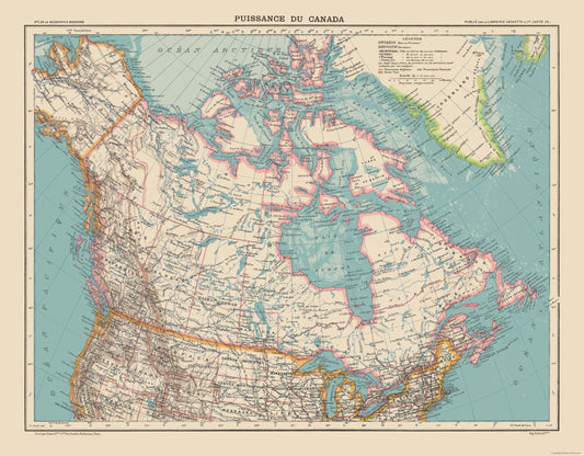 Historic Map - Canada - Schrader 1908 - 29.46 x 23 - Vintage Wall Art