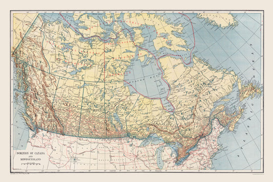 Historic Map - Newfoundland Canada - Reynold 1921 - 34.55 x 23 - Vintage Wall Art