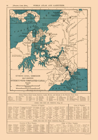 Historic Nautical Map - Panama Canal - Reynold 1921 - 23 x 32.88 - Vintage Wall Art