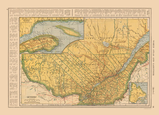 Historic Map - Quebec Canada - Reynold 1921 - 31.76 x 23 - Vintage Wall Art