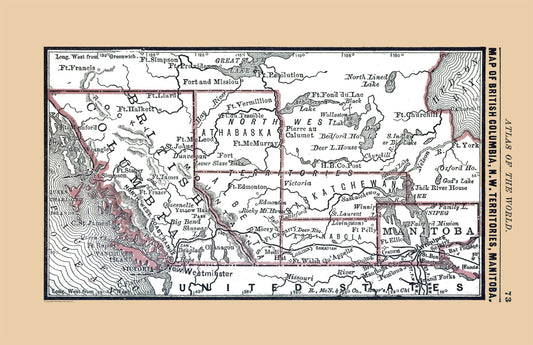 Historic Map - Canada West Central - Alden 1886 - 35.48 x 23 - Vintage Wall Art