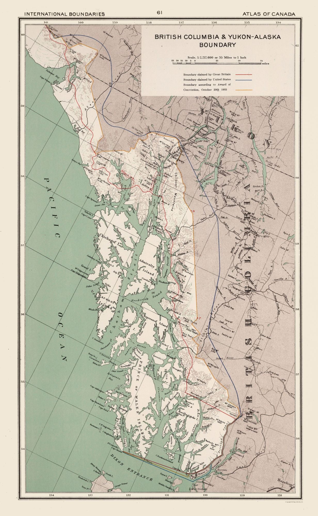 Historic Map - YukonBritish Columbia Canada  - White 1915 - 23 x 37.35 - Vintage Wall Art