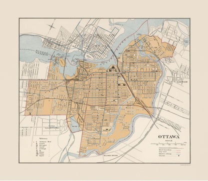 Historic Map - Ottawa Canada - Chalifour 1915 - 26.47 x 23 - Vintage Wall Art