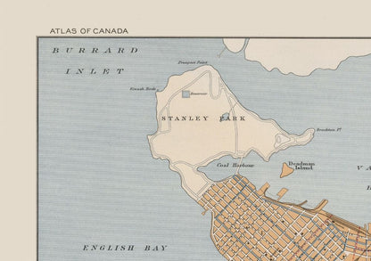 Historic Map - Vancouver Canada - Chalifour 1915 - 32.67 x 23 - Vintage Wall Art