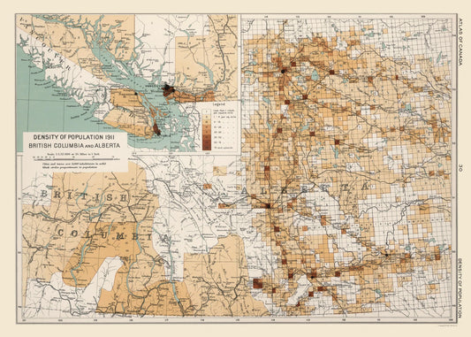 Historic Map - Alberta British Columbia Canada - Chalifour 1915 - 32.16 x 23 - Vintage Wall Art