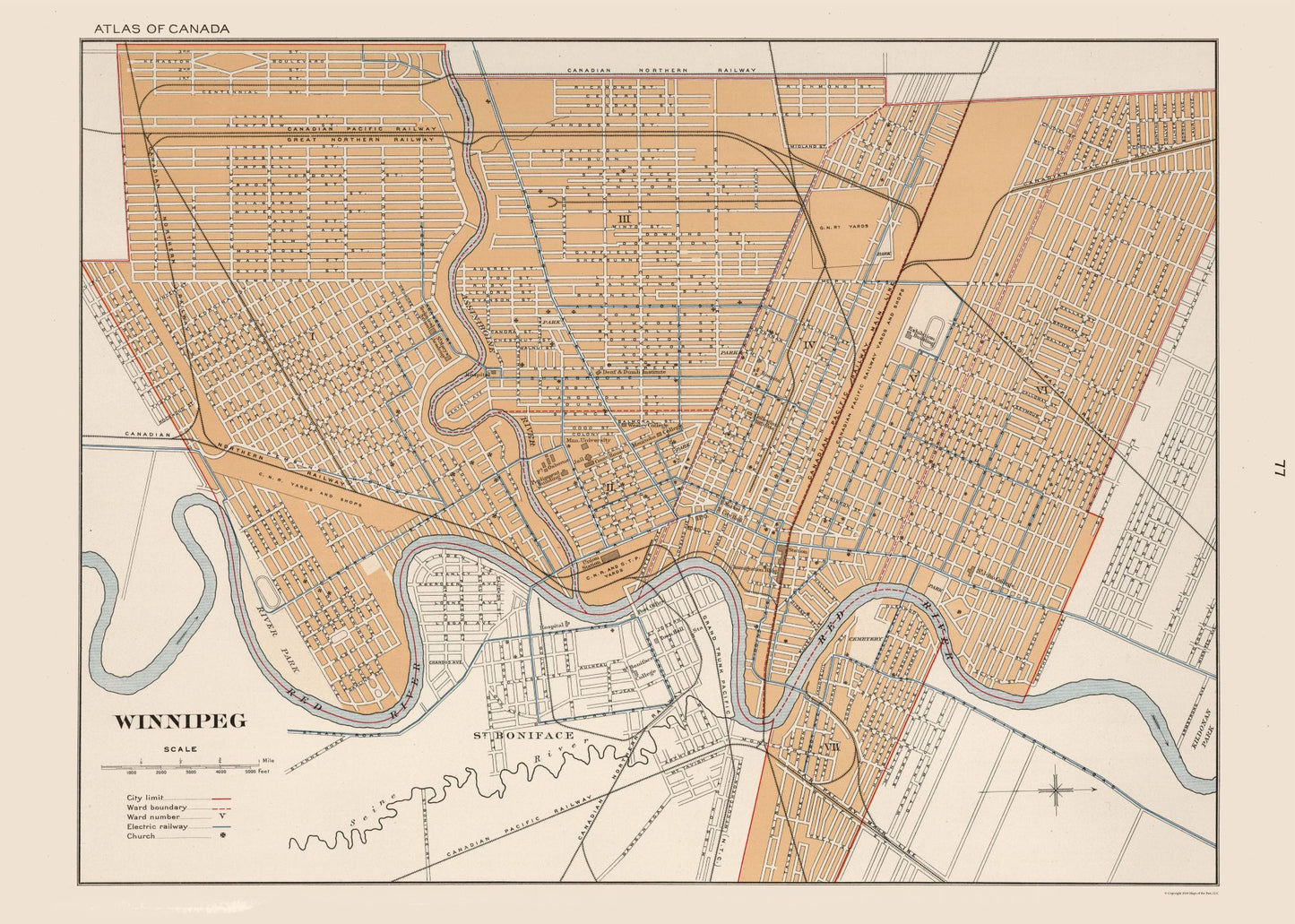 Historic Map - Winnipeg Canada - Chalifour 1915 - 32.23 x 23 - Vintage Wall Art