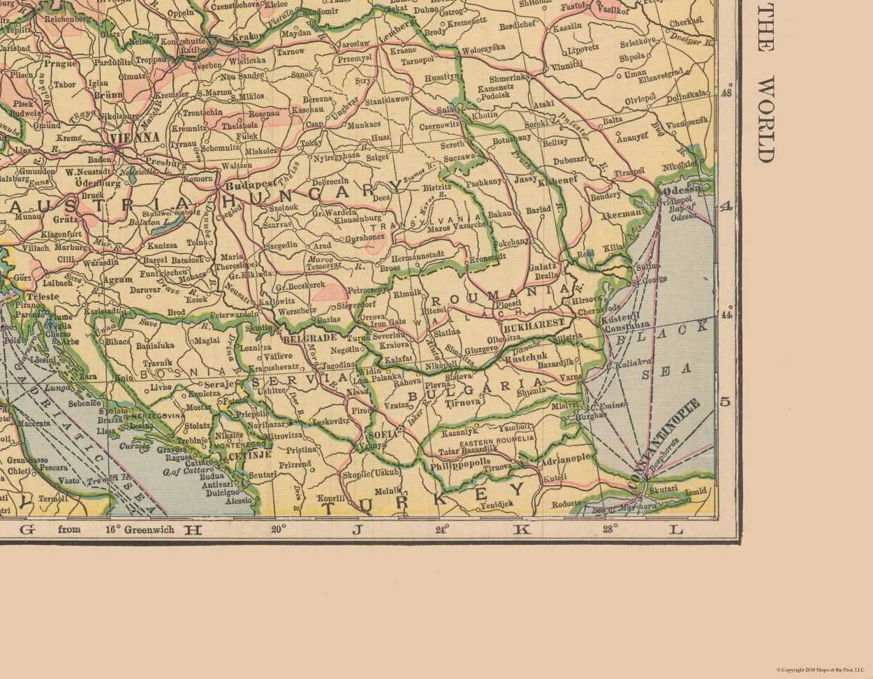 Historic Map - Central Europe- Hammond 1910 - 29.59 x 23 - Vintage Wall Art