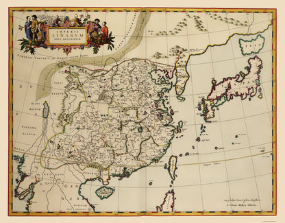 Historic Map - China Korea Japan - Blaeu 1655 - 23 x 29.47 - Vintage Wall Art