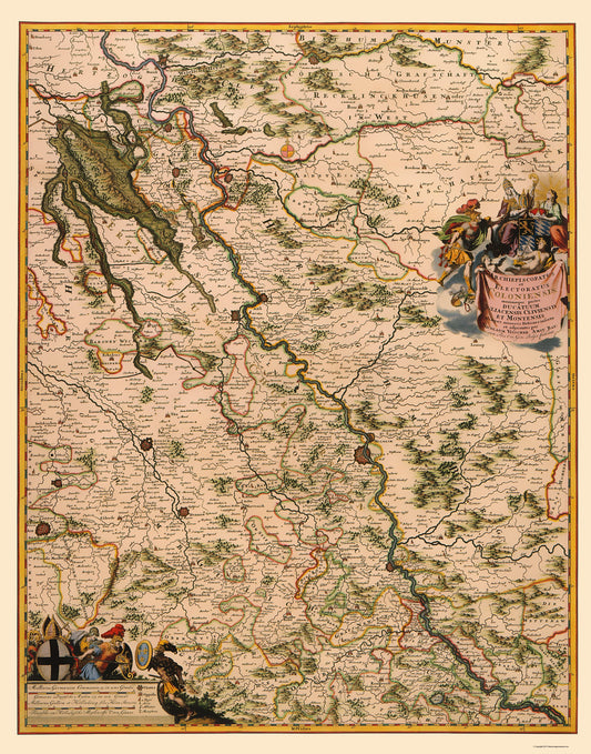 Historic Map - Germany - Visscher 1681 - 23 x 29.29 - Vintage Wall Art