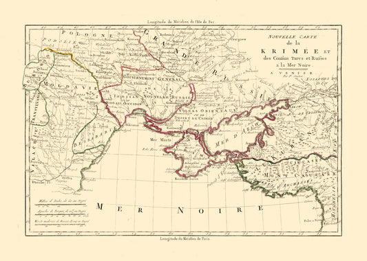 Historic Map - Crimea Russian Empire - Santini 1794 - 32.25 x 23 - Vintage Wall Art