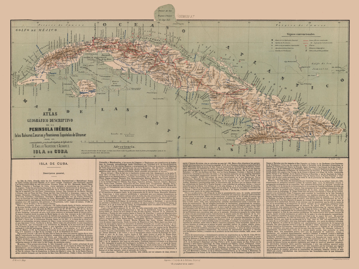 Historic Map - Spanish Oversees Possession - Valverde 1880 - 30.70 x 23 - Vintage Wall Art