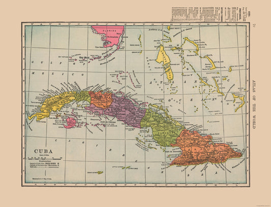 Historic Map - Cuba - Hammond 1910 - 30.08 x 23 - Vintage Wall Art