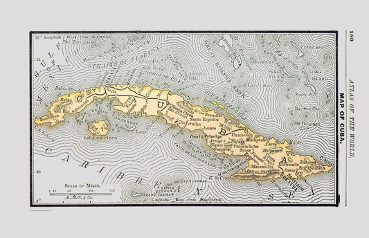 Historic Map - Cuba - Alden 1886 - 35.69 x 23 - Vintage Wall Art
