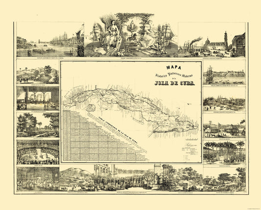 Historic Map - Cuba - May 1853 - 28.56 x 23 - Vintage Wall Art