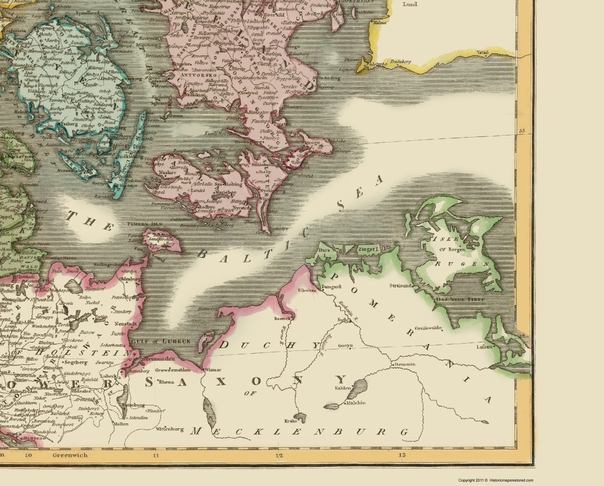 Historic Map - Denmark - Thomson 1817 - 23 x 28.56 - Vintage Wall Art