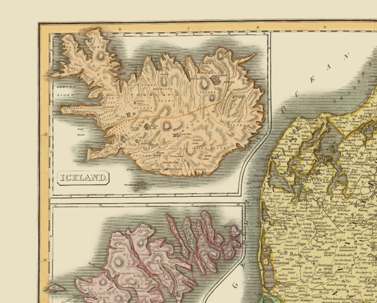 Historic Map - Denmark - Thomson 1817 - 23 x 28.56 - Vintage Wall Art