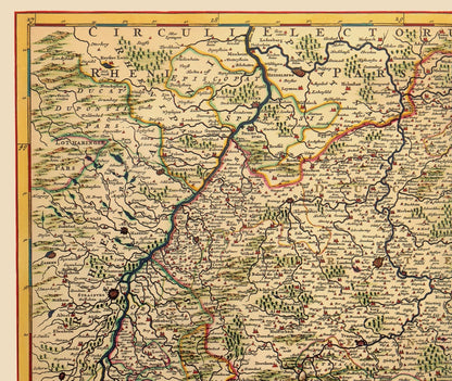 Historic Map - Grand Duchy Baden Germany - De Wit 1688 - 23 x 27.24 - Vintage Wall Art