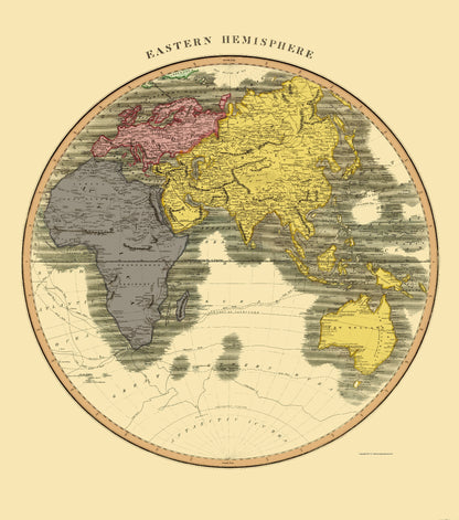 Historic Map - Eastern Hemisphere - Thomson 1814 - 23 x 26.05 - Vintage Wall Art