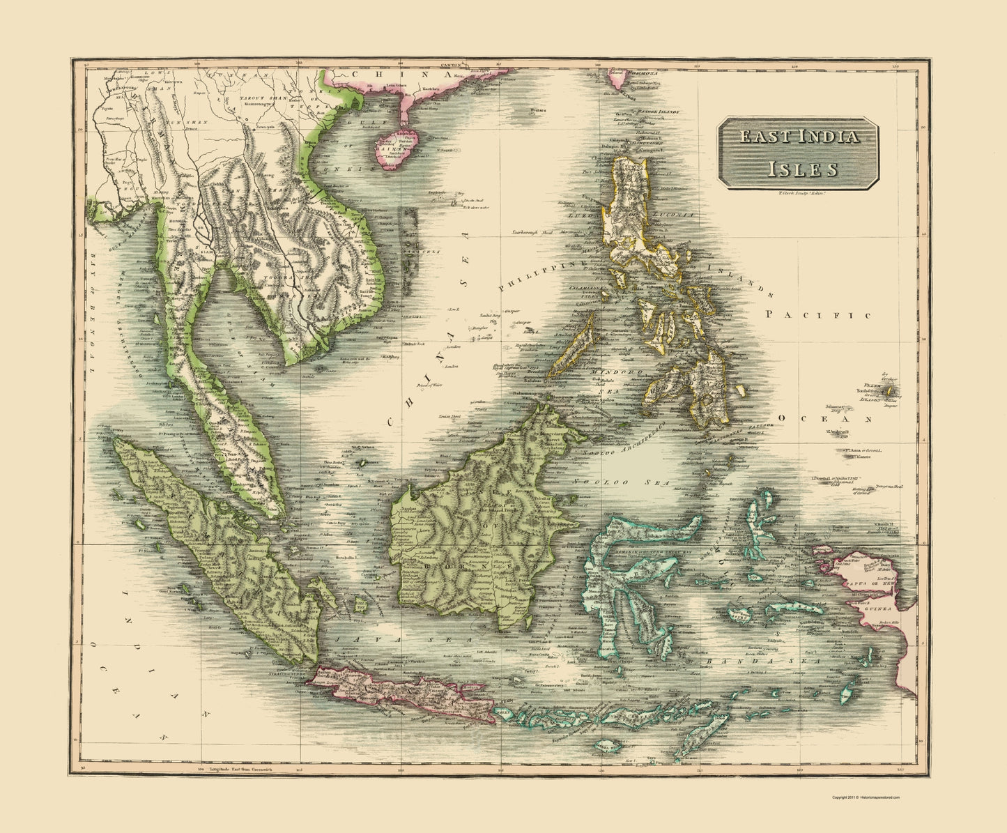 Historic Map - Asia South East- Thomson 1814 - 23 x 27.81 - Vintage Wall Art