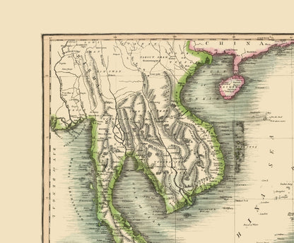 Historic Map - Asia South East- Thomson 1814 - 23 x 27.81 - Vintage Wall Art