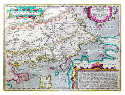 Historic Map - Thrace Greece - Ortelius 1570 - 30.22 x 23 - Vintage Wall Art