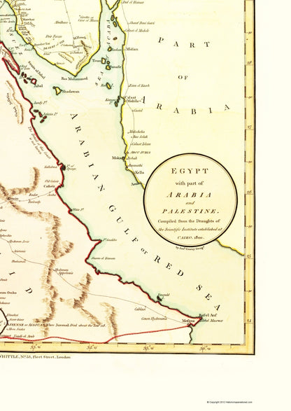 Historic Map - Egypt Arabia Palestine - Laurie 1801 - 23 x 32.47 - Vintage Wall Art